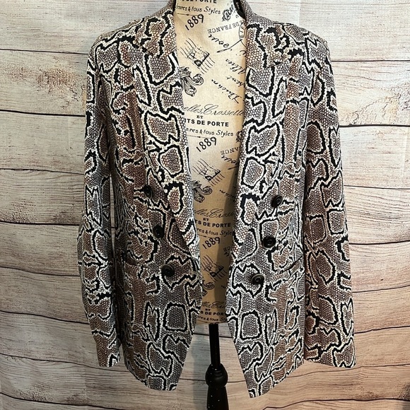 Cabi Python Blazer Double Breasted Samantha Size 8 Lined - Picture 3 of 10